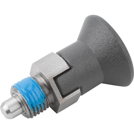 Kipp Indexing Plunger Short Version W Thread Lock Size:4 D1=M20X1, 5, D=10, Form:Cp W Locking Slot Wout K1097.197410